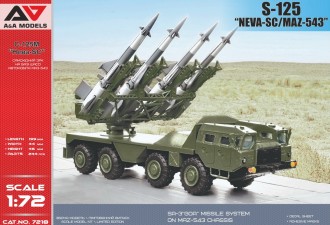 Scale model  S-125 "Neva-SC" (SA-3"Goa") missile on MAZ-543 chassis