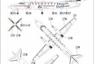 Scale model  SA-227AC turboprop airliner