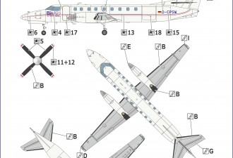 Scale model  SA-227AC turboprop airliner